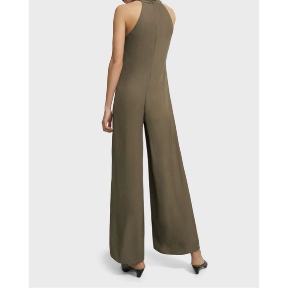 Theory | Halter Jumpsuit in Willow Army Green Brand New with Tags ~ US 12 - Picture 5 of 14